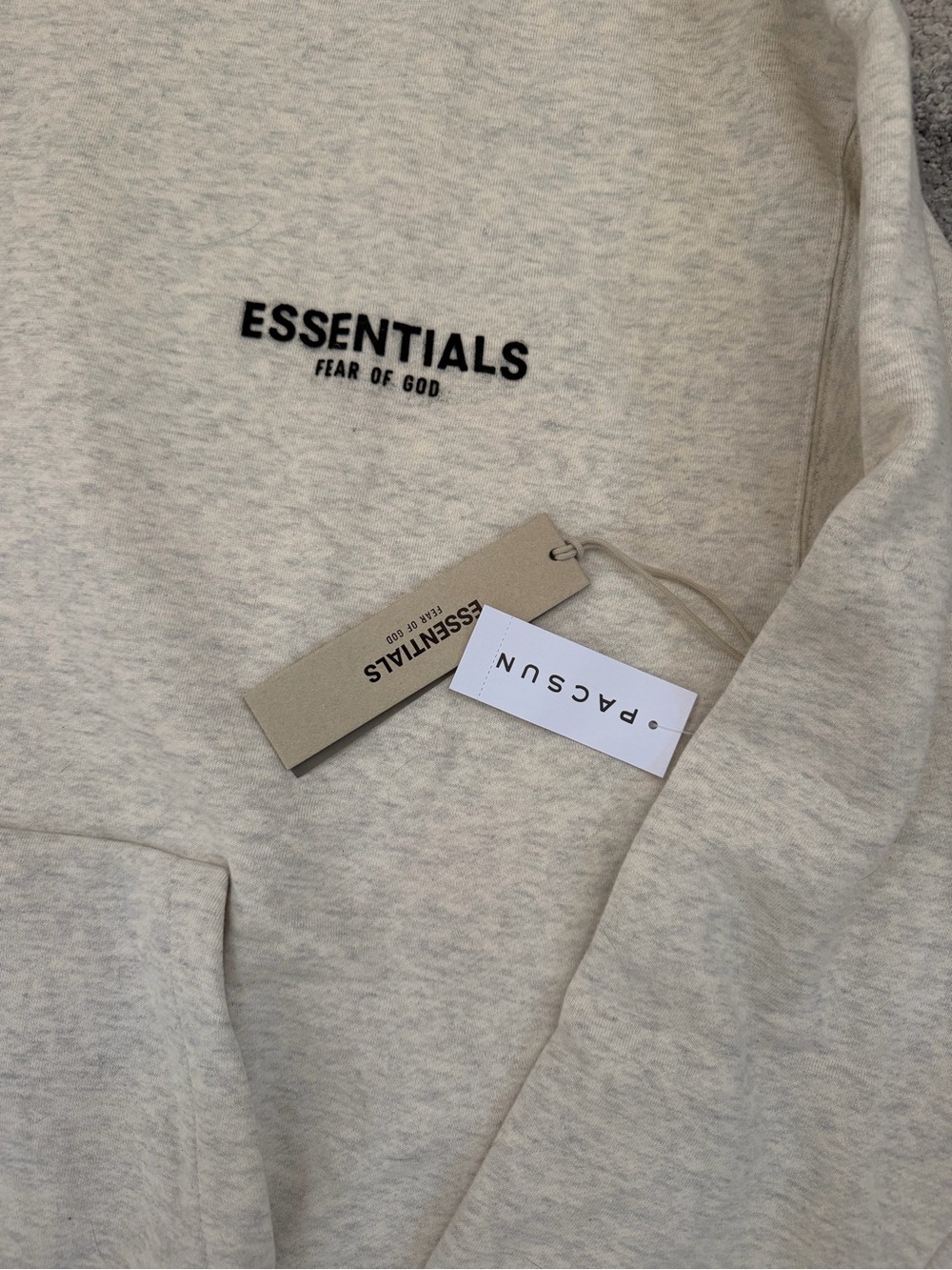 Fear of God Essentials Hooded Pullover in Heather Gray - Picture 4 of 7